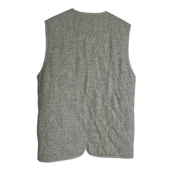 SuitSupply Quilted Bodywarmer Vest Mens XS Gray Jacket Reversible Snap Front - Picture 2 of 13